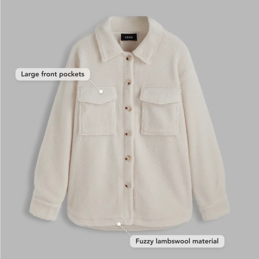 🔥SALE🔥NWT Cider Off-White Teddy Jacket S4 - Picture 2 of 6